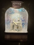 Cracker Barrel Winter Church Lantern Glitter Snow Globe White Light Chip On Top. Fixed Price $42.00.