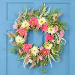 Northlight Chrysanthemum And Berry Floral Spring Wreath, Pink Yellow 23-INCH. Fixed Price $62.99.