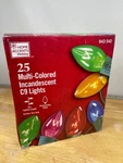 Home Accents Holiday 25 C9 Multi Color Incandescent Christmas Lights Nib. Fixed Price $19.95.