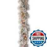 National Tree Company 9 Ft Pre-lit Snowy Bristle Pine Artificial Christmas. Fixed Price $127.98.