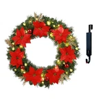 Glowing Petals Solar Christmas Wreath Inches Inch, 3003 Poinsettias. Fixed Price $125.58.