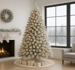 9FT Prelit Snow Flocked Christmas Tree Hinged Pine Premium Quality. Fixed Price $299.99.