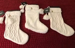 Nwt Ugg Ivory Cable Knit 12"X21" Christmas Stocking With Poms. Fixed Price $99.99.