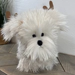 Pottery Barn Cushion Luxe Faux Fur Dog W/ Antlers Shaped Pillow Christmas. Fixed Price $69.00.
