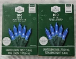 Holiday Time - 100 Blue Mini Led Christmas Lights Green Wire Qty 2. Fixed Price $14.39.