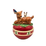Studio Nova Woodland Holly Santa JA015 Covered Christmas Dish Bunny Doe. Fixed Price $35.70.