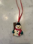 Vtg Snowman Christmas Pendant Necklace Handmade Polymer Clay Painted Figure. Fixed Price $15.00.
