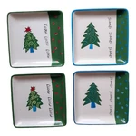 4 Foreside Dessert Plates Christmas Trees 6.5 Square Set. Fixed Price $15.32.