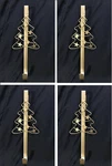 (4) Pack, Over Door Wreath/stocking Hanger Gold Christmas Tree Metal, 11" Decor. Fixed Price $35.99.