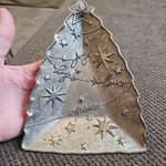 Hallmark Christmas Tree Dish Tray Plate Silver Metal Joy Hope Love Stars Holiday. Fixed Price $10.99.