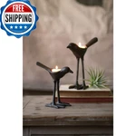 Kalalou CYB1131 Set Of Cast Iron Bird Tea Light Holders, One Size, Brown. Fixed Price $57.50.