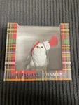 Brand New Sandicast White Persian Cat With Stocking Christmas Ornament.. Fixed Price $14.02.