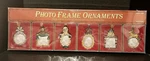 Jewel Enamel & Metal Christmas Photo Frame Ornaments SET/6 Costco Kirkland Nib. Fixed Price $73.95.