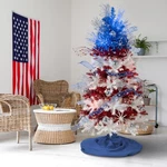 Northlight Pre-lit Americana Tinsel Christmas Tree 6' Clear Lights. Fixed Price $235.49.