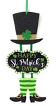 Glittery "happy St. Patrick's Day" Themed Hanging Welcome Sign With Leprechau.... Fixed Price $11.32.