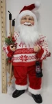 Holiday Time Indoor Cor 18" Santa With Lantern, Ski Poles And Burlap Bag. Fixed Price $34.99.