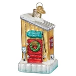 Old World Christmas Blown Glass Ornament For Tree, Ice Fishing Shanty. Fixed Price $27.84.