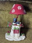 Yankee Candle Tealight Holder Snowman Love Never Melts Lamp Red Metal Shade 2012. Fixed Price $10.80.