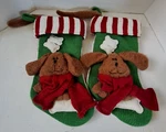 Santas Best Pet Puppy Dog Green Red White 3D Knit Christmas Stocking. Fixed Price $28.99.