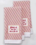 Jingle Like You Mean -holiday Christmas Red Gold Stripes Kitchen 2-PK. Towels. Fixed Price $13.99.