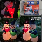 Gemmy 6 Ft Blow Up Inflatable Double Lighted Snowman Christmas Yard Lawn Decor. Fixed Price $174.50.