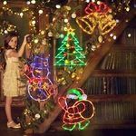 16" Christmas Window Decor Silhouette Lights Tree Santa Snowman Bell 4 PACK-E7. Fixed Price $34.99.