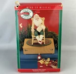 Hallmark Musical Rocking Santa Claus Christmas Stocking Hanger Video Vtg 1990. Fixed Price $16.50.