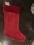 Brand New Pottery Barn Red Chenille Christmas Stocking - 4 Available. Fixed Price $39.95.