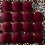 15 Pcs Velvet Christmas Balls Bulk Flocked Tree Ornaments Plas.... Fixed Price $42.29.