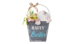 Glitzhome Easter Wooden Bucket Shaped Bunny Wall Hanging Art Sign Decor, 18"H. Fixed Price $21.99.