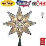 Kurt Adler 10-LIGHT 8-INCH Clear Star Christmas Treetop Elegant Holiday Decor. Fixed Price $30.74.