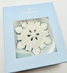 Wedgwood England Christmas White Pierced Snowflake Ornament Jasperware In Box. Fixed Price $34.99.