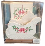 Lenox China Sleigh Holiday Christmas Napkin Holder Holly Berries & Cards (rv). Fixed Price $38.11.