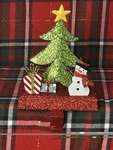 Kurt Adler Christmas Stocking Holder, Tree Glitter Base With Snowman,. Fixed Price $15.00.