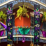 Blulu Mardi Gras Decoration Set Porch Sign Welcome 2 Pieces, Black. Fixed Price $11.94.