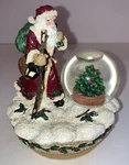 Santa Claus Yankee Candle Topper Father Christmas Old World Holiday Snow Globe. Fixed Price $15.00.