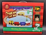 Nib 2013 Forever Fun Peanuts 24 Piece Wooden Train Set Compatible W/ Brio Style. Fixed Price $39.75.