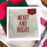 Rae Dunn Merry And Bright 40 Paper Beverage Napkins Christmas Holiday Red. Fixed Price $11.19.