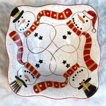 Very Merry Snowman Grasslands Road Christmas Tabletop Ceramic Bowl Serving Dish. Fixed Price $25.00.