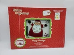 Pfaltzgraff Santa Rectangular Glass Platter Christmas Holiday Happenings Nib. Fixed Price $14.99.