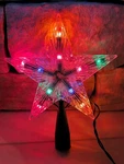 Kurt Adler 10-LIGHT Crystal Multicolor Treetop Star, 7". Fixed Price $6.00.