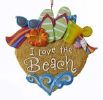 Love The Beach Sandals Sunglasses Shells Christmas Ornament. Fixed Price $13.04.