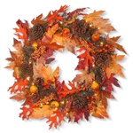 National Tree Company Pre-lit Artificial Autumn Wreath Decorated Gourds. Fixed Price $88.15.