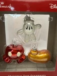 Hallmark Disney Minnie Mickey Mouse Set Of 3 Blown Glass Ornaments New. Fixed Price $17.99.
