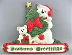 Vintage Foam Resin "seasons Greetings" Christmas Bears 17"X13" Wall Decoration. Fixed Price $59.97.