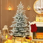 Homcom 6FT Flocked Christmas Tree, Wide Spruce Xmas Easy Assembly. Fixed Price $94.99.