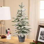 Northlight Flocked Pine Potted Artificial Christmas Tree - 28" Unlit. Fixed Price $52.91.