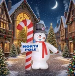 Gemmy Airblown Inflatable Frosty The Snowman W/candy Cane, Giant 9.5-FT White. Fixed Price $178.99.
