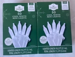 2 New Holiday Time 50CT Cool White Led 100 Lights Wire Wedding Christmas. Fixed Price $11.24.