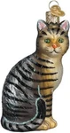 Tabby Cat Blown Glass Christmas Ornament Old World. Fixed Price $27.99.